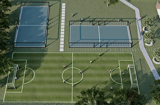 Una cancha de fútbol 5